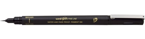 Uni Pin Brush Pen Extra Fine Black - Click Image to Close